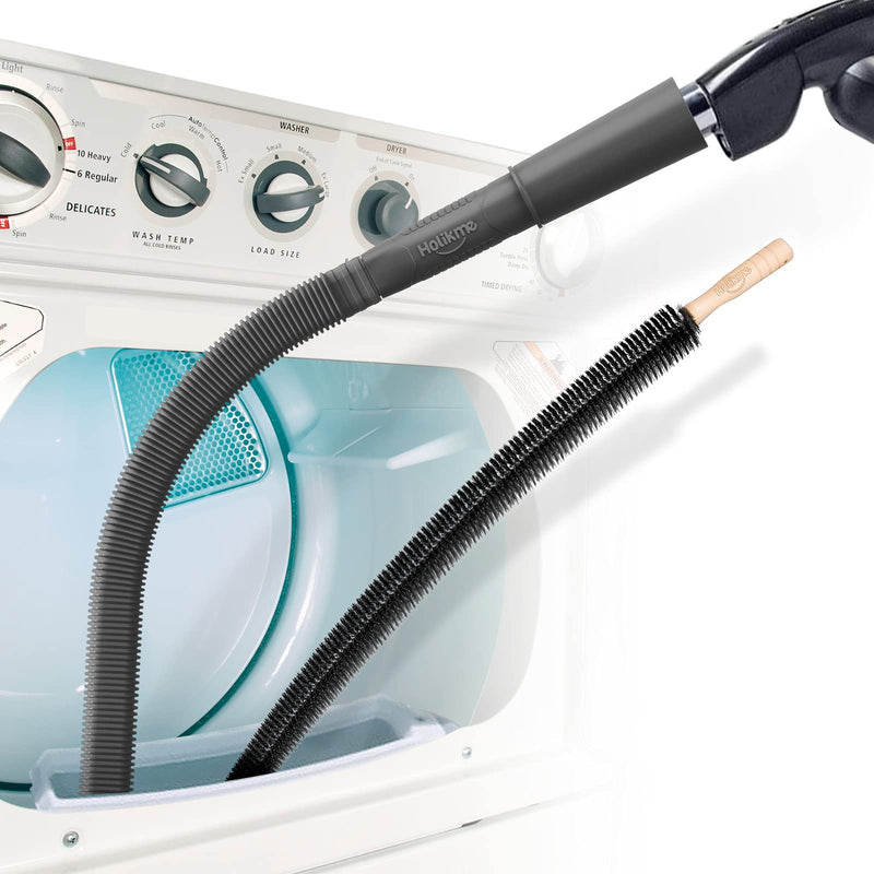 Holikme 2 Pack Dryer Lint Vacuum Attachment and Flexible Dryer Lint Brush, Dryer Vent Cleaner Kit, Vacuum Hose Attachment Brush, Lint Remover, Black - NewNest Australia