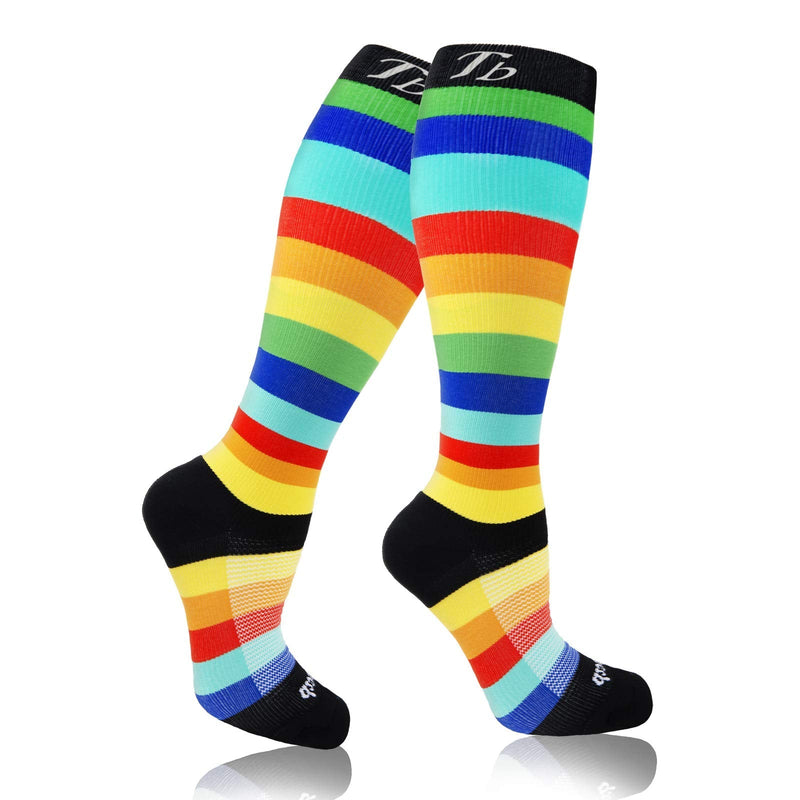 Plus size compression socks wide calf men women knee high 20-30 mmhg breathable circulation xl 2xl 3xl 4xl 5xl Rainbow Compression Socks Small - NewNest Australia