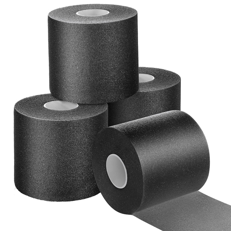 4 Pieces Foam Underwrap Athletic Foam Tape Sports Pre Wrap Athletic Tape for Ankles Wrists Hands and Knees(Black,2.75 Inches x 30 Yards) Black 2.75 Inch x 30 Yards - NewNest Australia