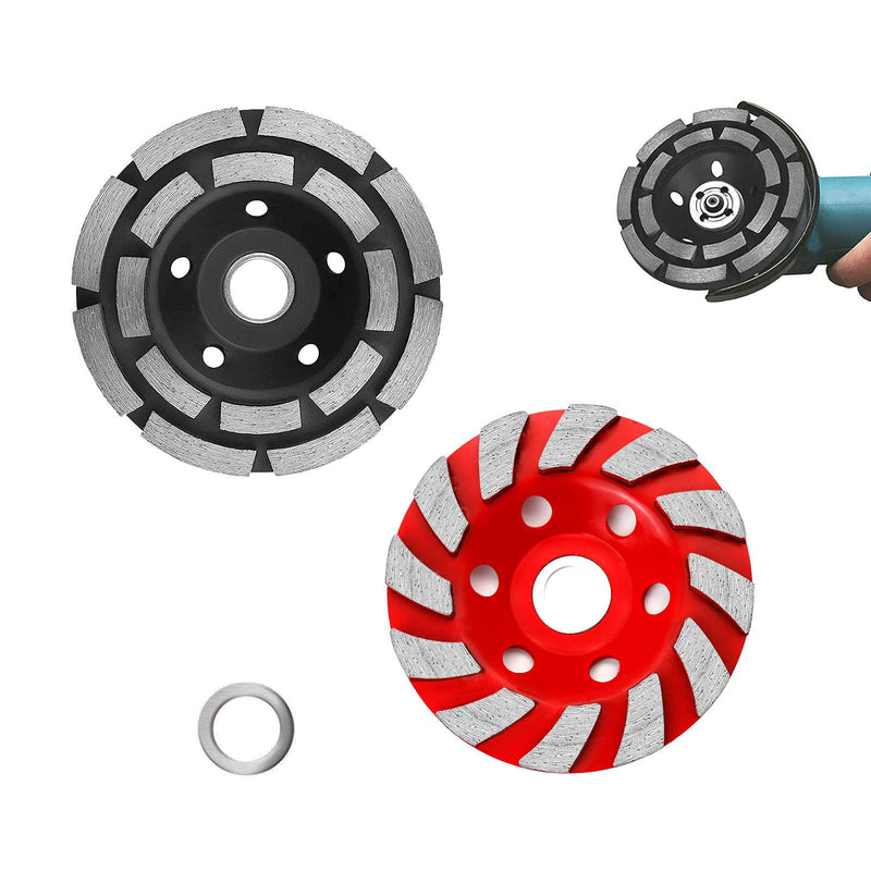 OKVEQUIP 2PACK 4Inch Diamond Cup Grinding WheeL Concrete Sanding Discs 12 Segments Heavy Duty Angle Grinder Wheels forGrinder Polishing Masonry Angle Grinding(BLACK and RED) - NewNest Australia
