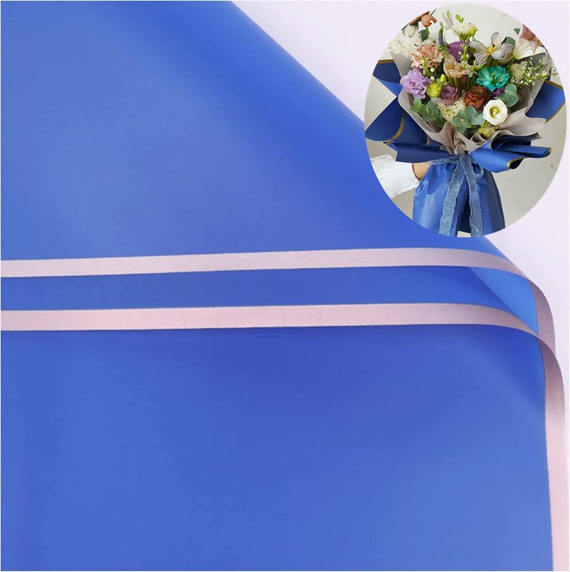 20 Sheets Pure color rose gold edge Flower Wrapping Paper,Florist Bouquet Supplies,DIY Crafts,Gift Packaging or Gift Box Packaging, Wraps Waterproof Floral Wrapping Paper 22.8 * 22.8Inch (Blue gem) Blue gem - NewNest Australia
