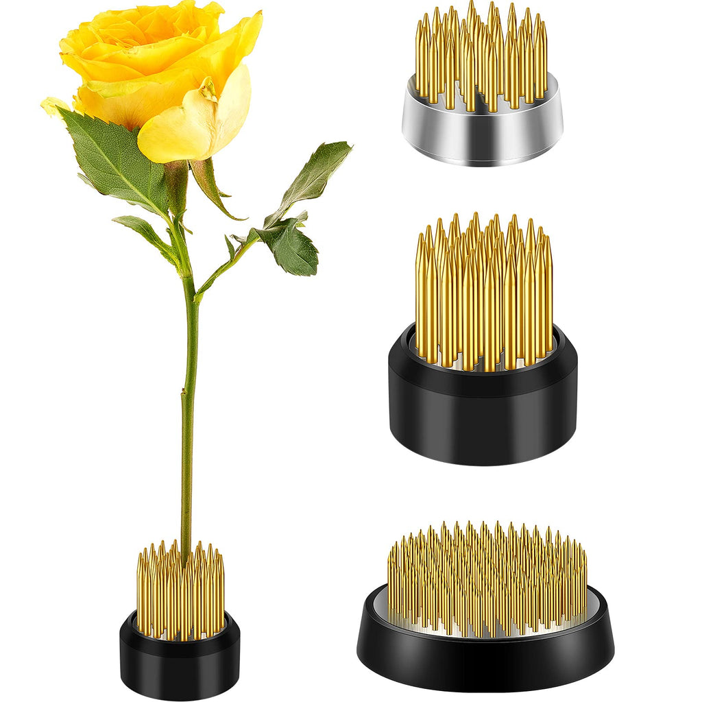 3 Pieces Flower Holder Round Flower Arranger Flower Fixed Tools Japanese Flower Holder Floral Arrangement Pin Holder for Flower Arrangement, Plant Fixation (Gold, 0.91 Inch, 1.02 Inch, 1.3 Inch) - NewNest Australia