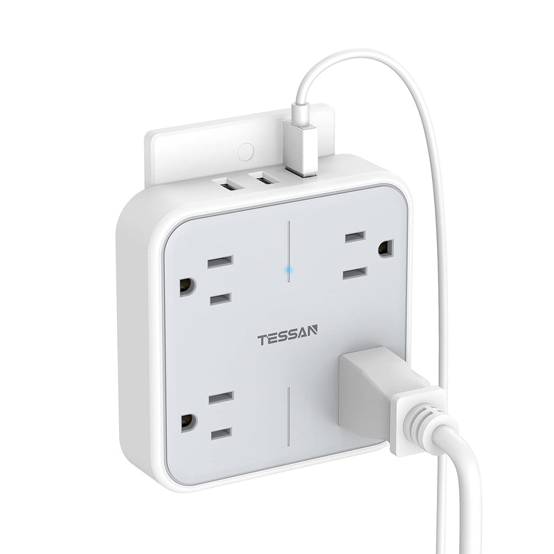 Multi Plug Outlet Extender with USB, TESSAN Surge Protector Outlet Splitter with 3 USB Wall Charger, Multiple Plug Expander for Travel, Home, Office - NewNest Australia