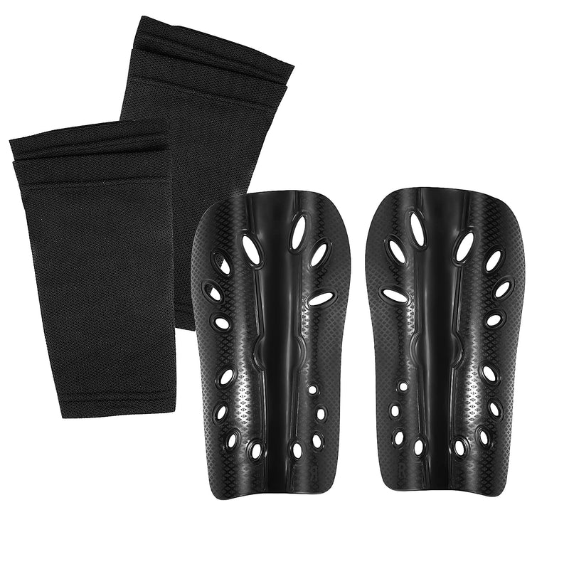 Luwint Soccer Shin Guards for 6 - 10 Years Old, Football Shin Pads with Pocket Sleeves, Calf Breathable Socks Protective Gear for Kids Boys Girls Youth Teenagers Black - S - NewNest Australia