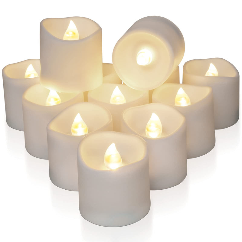 Homemory 12Pack Timer Flameless LED Votive Candles, Long Lasting Battery Operated Tea Light with Timers, 6 Hours On and 18 Hours Off Cycle Automatically for Wedding,Table Decorations (Warm White) Warm White - NewNest Australia