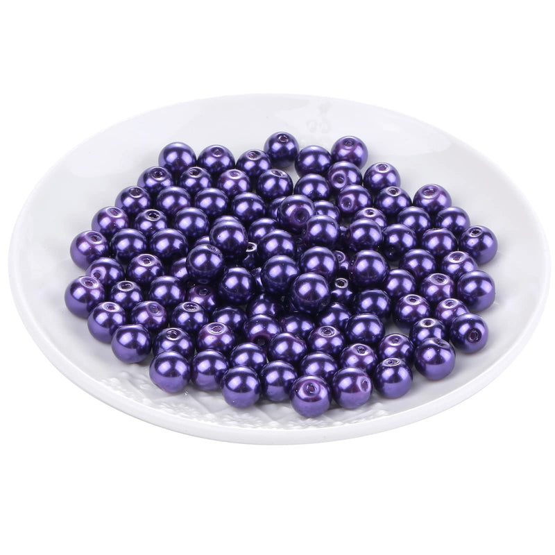 Weebee 200Pcs Glass Pearl Beads Loose Spacer Round Czech Tiny Satin Luster Handcrafted Beading Assortments for DIY Craft Necklaces Bracelets Earrings Jewelry Making (Amethyst Purple, 4mm) Amethyst Purple - NewNest Australia