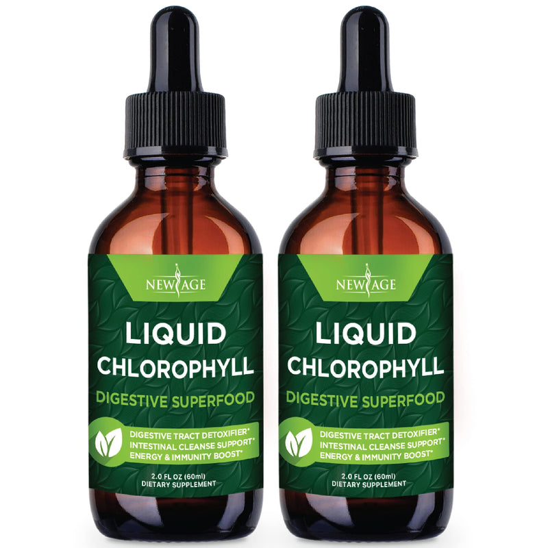Chlorophyll Liquid Drops - 2 Pack - Natural Concentrate – Energy Booster, Digestion and Immune System Supports, Internal Deodorant, Liver Function- 240 Servings - NewNest Australia