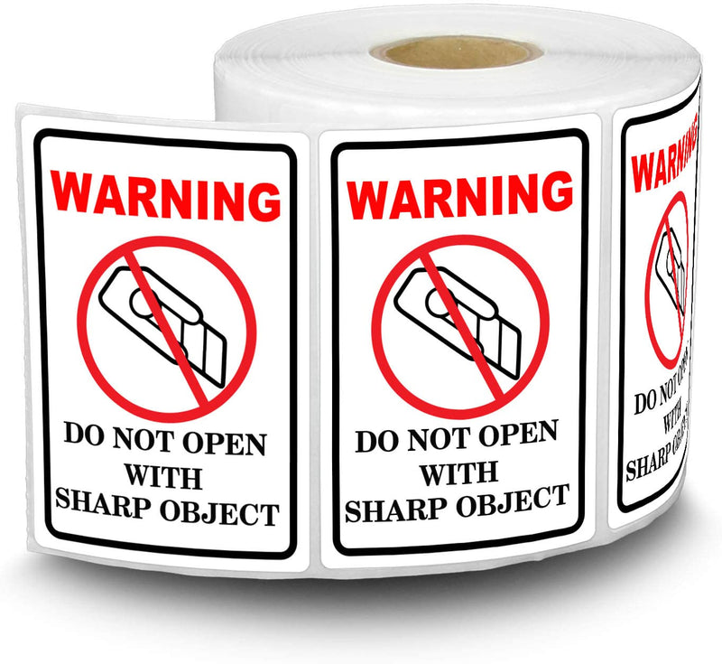 2x3 inch Do Not Open with Sharp Object Industrial Warning Labels International Special Handling Shipping Pallet Stickers for Shipping, Handling,Packing,Moving 500pcs - NewNest Australia
