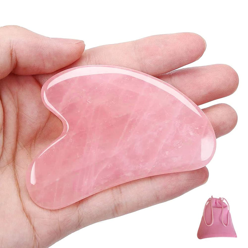 TAUBE Gua Sha Facial Tools Natural Premium Jade Stone Guasha Tool for Body Face Massage Scraping Board Trigger Point Massager Tool Pink - NewNest Australia