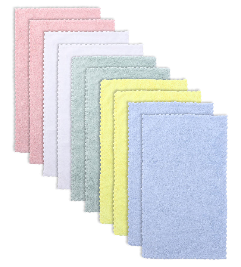 Super Absorbent 10 Pack Burp Cloths - Coral Fleece Gentle on Sensitive Skin for Face and Body, Plush - Milk Spit Up Rags - Burpy Cloth for Baby Boys and Girls - Unisex 17 x 10 Inch by Lovely Care - NewNest Australia