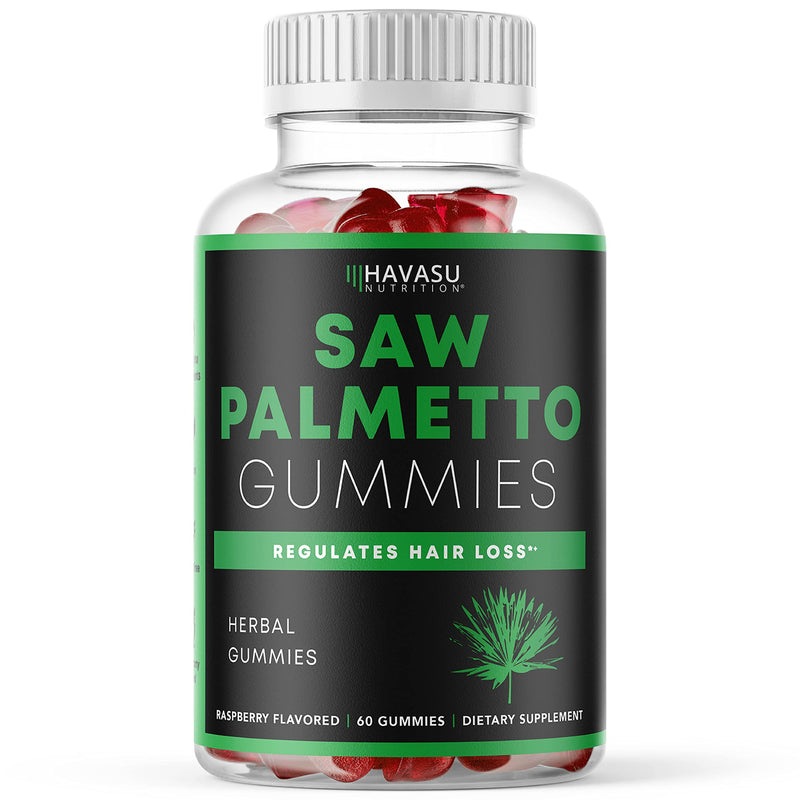 Saw Palmetto Gummies Hair Growth Supplement for Women and Men to Assist Reversal of Balding & Hair Thinning by Blocking DHT Receptors | Vegan Gummies - NewNest Australia