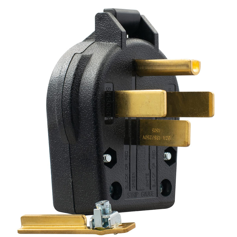 ELEGRP NEMA 14-30P & NEMA 14-50P Plug, 4 Prong Dryer/Range Oven Stove Angle Plug, Straight Blade Heavy Duty, 30 Amp 50 Amp 125/250V, Industrial Grade, Grounding, 3 Pole 4 Wire, UL Listed NEMA 14-30P & 14-50P Plug - NewNest Australia