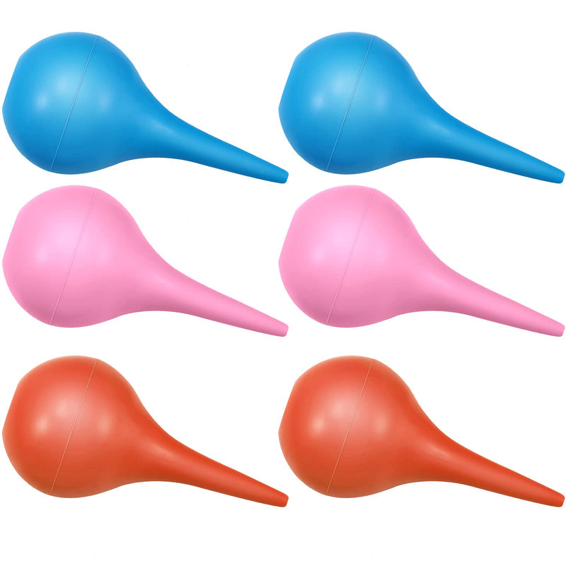 6 Packs Ear Syringe Hand Bulb Ear Washing Squeeze Bulb Ear Cleaning Bulb 30 ml Rubber Syringe Ball for Baby Kids Adults, Ear Wax Removal Tool Ear Syringe, Pink, Orange, Blue - NewNest Australia