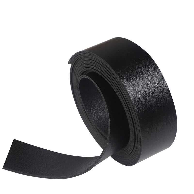 Picheng Double Sided Black Smooth Leather Strip 72 Inches Long (1 inches Wide) Very Suitable for for Pet Collars, Traction Ropes, Belts, Handles, Leather Watch Straps DIY Craft Projects (Black) - NewNest Australia