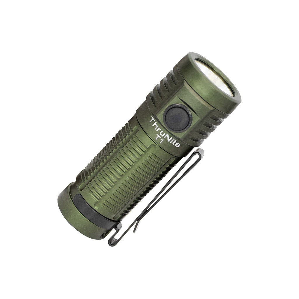 ThruNite T1 EDC Flashlight USB Rechargeable Mini LED Pocket Light with Magnetic Tailcap, Cool White Dark Green-CW - NewNest Australia