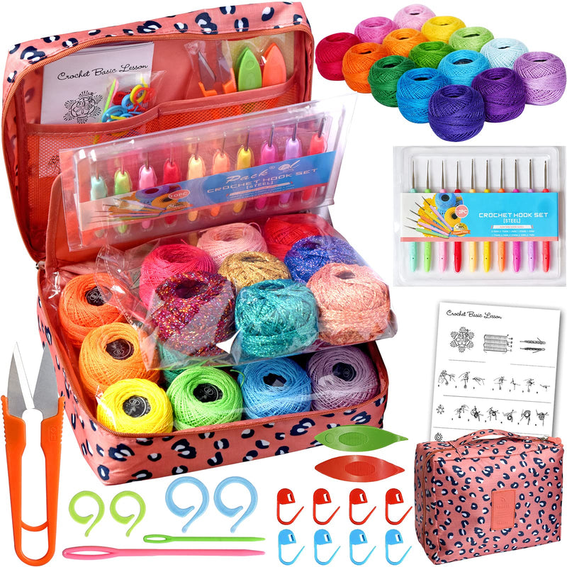 COLORED BIRD 20 Pack Crochet Thread Craft Yarn for Knitting and Crochet Perfect Beginner Kit Bag kit 4 - NewNest Australia