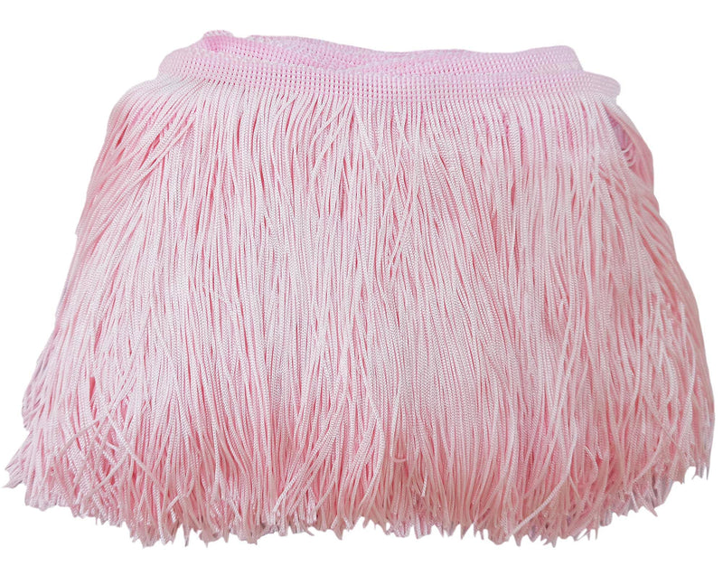 Lauthen.S 10 Yards of 6" Chainette Fringe Trim Tassel Sewing Trim for DIY Craft Latin Dress Lamp Shade Decoration Baby Pink 6 Inches x 10 Yards - NewNest Australia