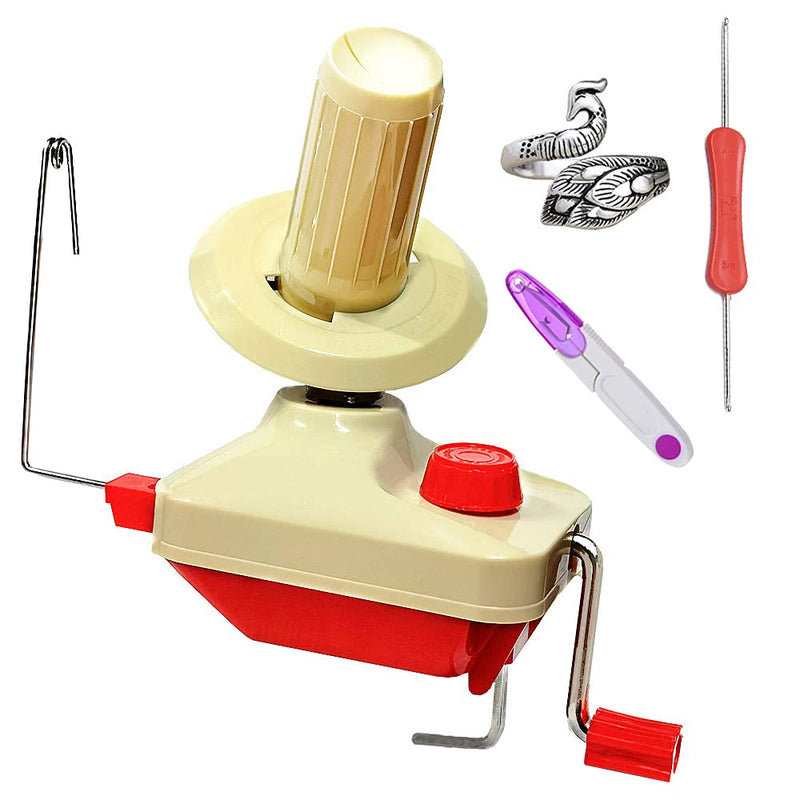 RRigo Yarn Ball Winder Easy to Set Up and Use - Hand Operated Yarn Ball Winder 3.5 Ounce Capacity + 1PCS Adjustable Knitting Loop Crochet + 1PCS Crochet + 1PCS Scissors - NewNest Australia
