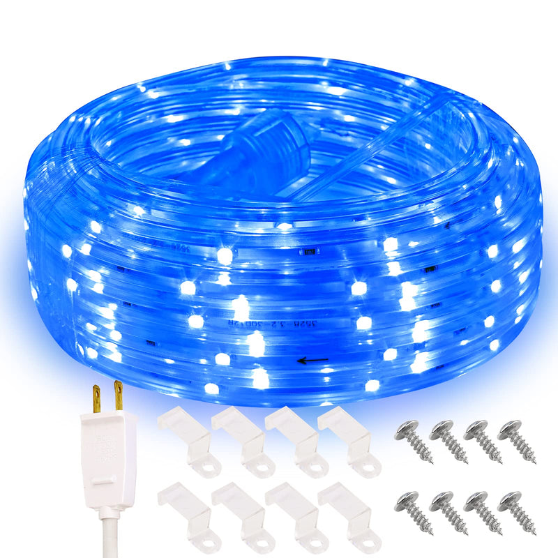 Blue Rope Lights, 16.4ft Waterproofe Flexible LED Strip Light, Indoor Outdoor Decorative Lighting for Home Christmas Holiday Garden Patio Party Blue - NewNest Australia