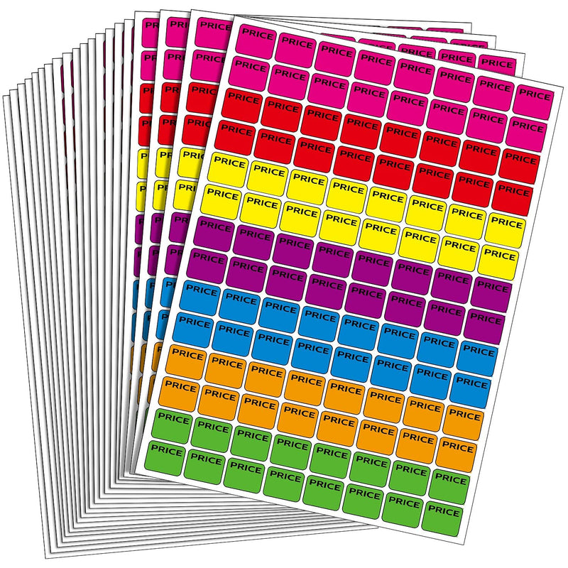 2240 Pieces Neon Colors Preprinted Pricing Labels Pre Priced Garage Sales Stickers Pricing Labels Sale Labels Yard Sale Stickers, Multi-Colors - NewNest Australia