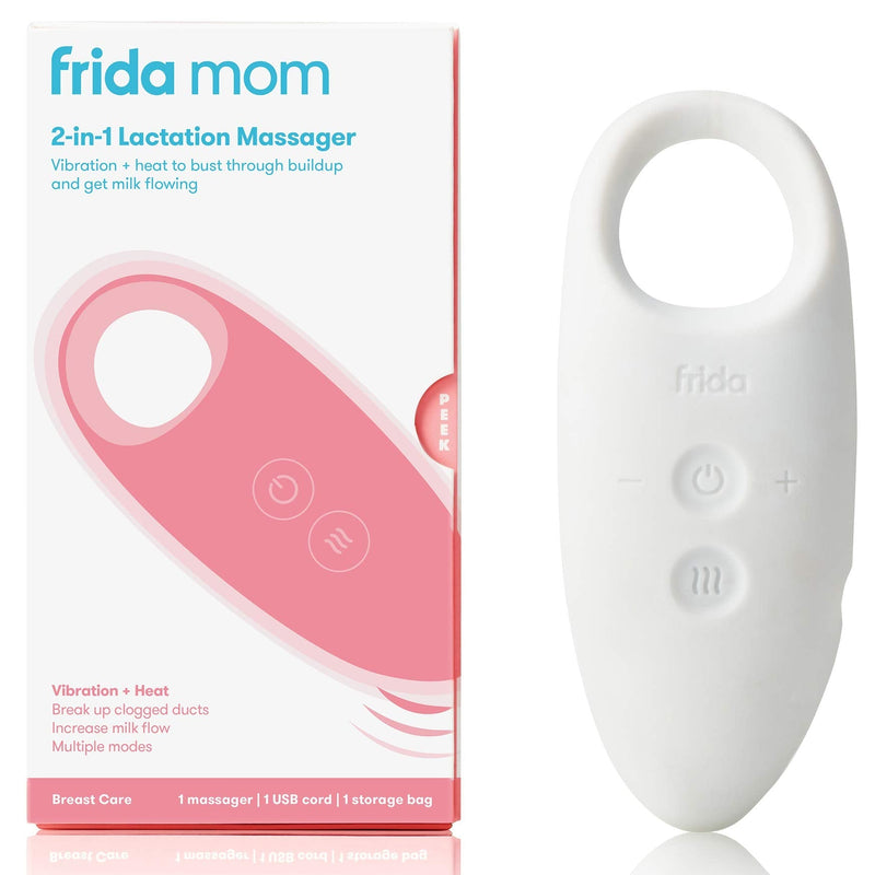Frida Mom 2-in-1 Lactation Massager - Multiple Modes of Heat + Vibration for Clogged Milk Ducts, Increase Milk Flow, Breast Engorgement - USB Cord Included - NewNest Australia