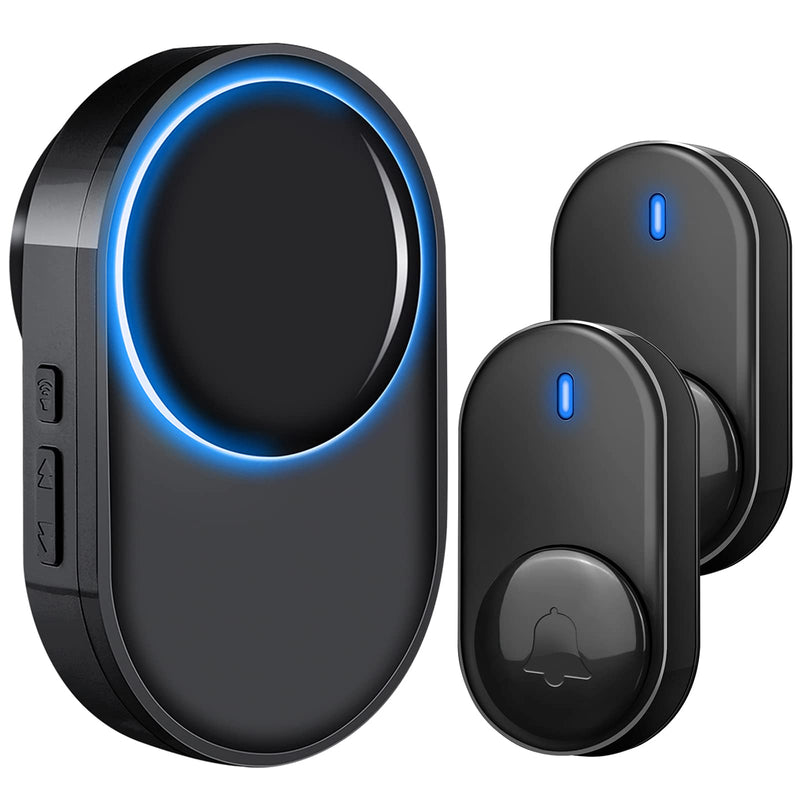 Wireless Doorbell - Satisure Waterproof Door Bell Chime Kit Operating at 1300 Feet 58 Melodies, 5 Volume Levels & LED Flash for Home Store Office Classroom (1 Receiver + 2 Transmitters) 1 Receiver + 2 Transmitters - NewNest Australia