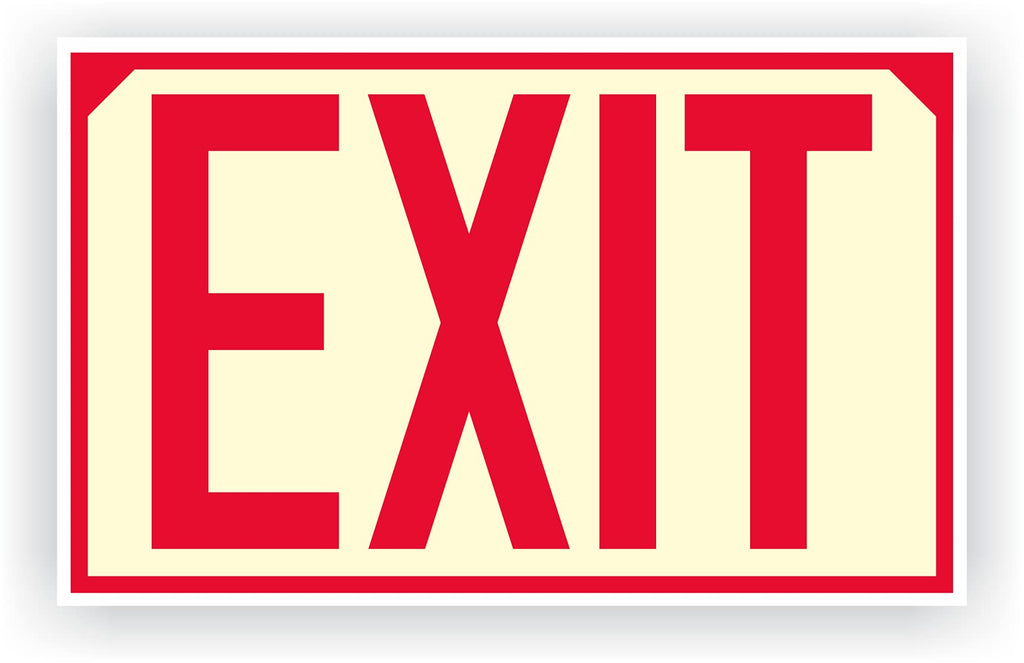 OSHA Photoluminescent Exit Sign (Red) UV Inks on Aluminum 12" x 7.5" | HEAT Resistant | COLD Tolerant | WEATHER Proof. - MADE IN USA - - NewNest Australia