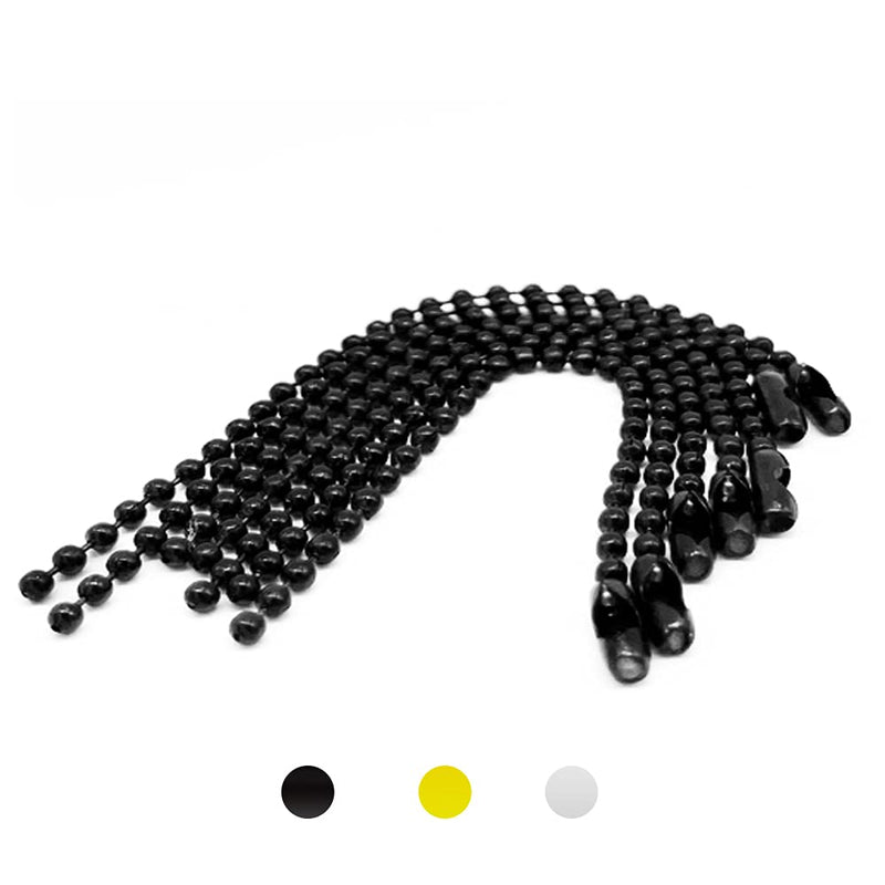 VIUJUH 150 pcs 100mm Bead Connector Clasp,2.4mm Diameter Ball Chain Keychain Rings Metal Bead Chain Nickel Chain Dog Tag Chain (Black) Black - NewNest Australia