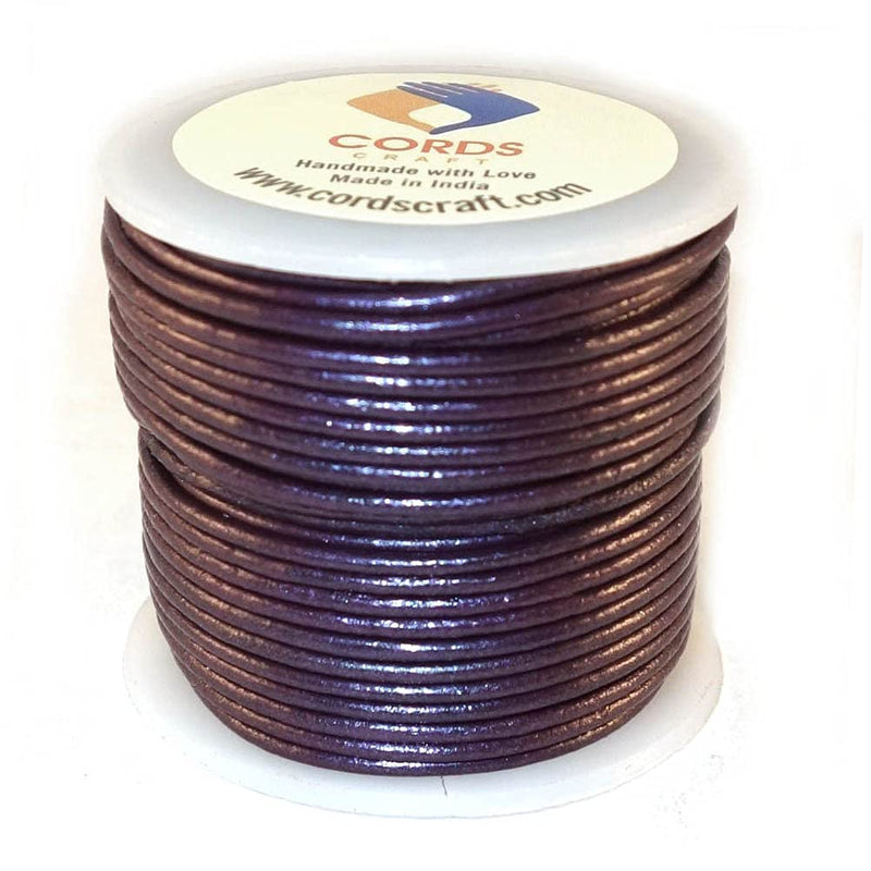 cords craft Round Leather Cords for Jewelry & Crafts, Bracelet, Necklaces, Beading, Jewelry Leather Cord, Genuine Leather Cording, 20 Meters (21.87 Yards) Metallic Metallic Berry 1.0 Millimeters - NewNest Australia