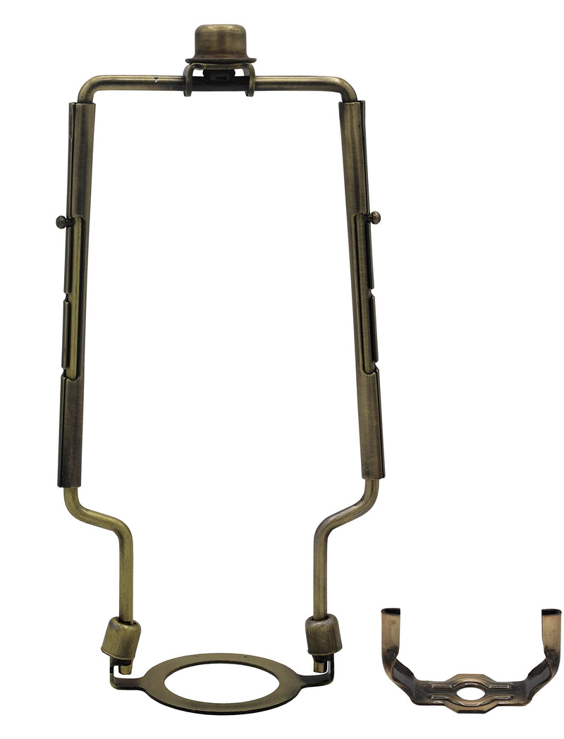 Creative Hobbies Adjustable Lamp Harp 8" 9" 10" Includes Regular Base and Uno Base and Finial (Antique Brass) Antique Brass - NewNest Australia
