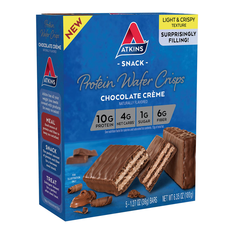Atkins Protein Wafer Crisps, Chocolate Crème, Keto Friendly, 5 Count - NewNest Australia