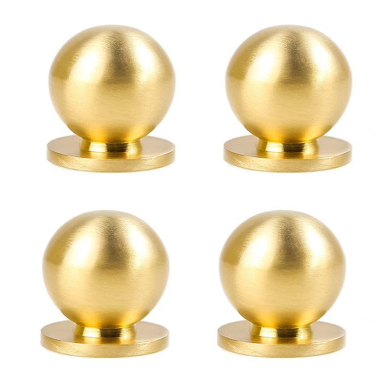 RZDEAL 4pcs 1"x1-1/16"(25mmx27mm) Diameter Round Solid Brass Pulls Antique Cabinet Drawer Small Handles Modern Round Gold Handles Knobs 1"x1-1/16"/25mmx27mm - NewNest Australia