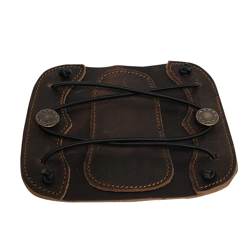 SAS Leather Traditional Arm Guard with Stretch Cord and Button Hook Armguard for Archery Bow Range Longbow Recurve Bow Small-5.75"x4.75" - NewNest Australia