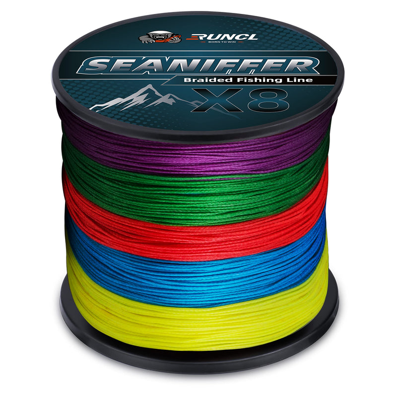 RUNCL Braided Fishing Line, Abrasion Resistant Braided Lines for Saltwater or Freshwater, Smooth Casting, Zero Stretch, Thin Diameter, Multicolor for Extra Visibility, 328/546/1093Yds, 8-200LB B - 546Yds/500M(8 Strands) 25LB(11.3KG)/0.2mm - NewNest Australia