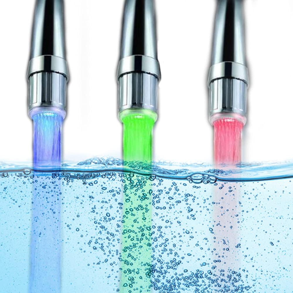 3-Color Temperature Sensitive Gradient LED Water Faucet Light Water Stream Color Changing Faucet Tap Sink Faucet for Kitchen, Bathroom 1 Pack - NewNest Australia