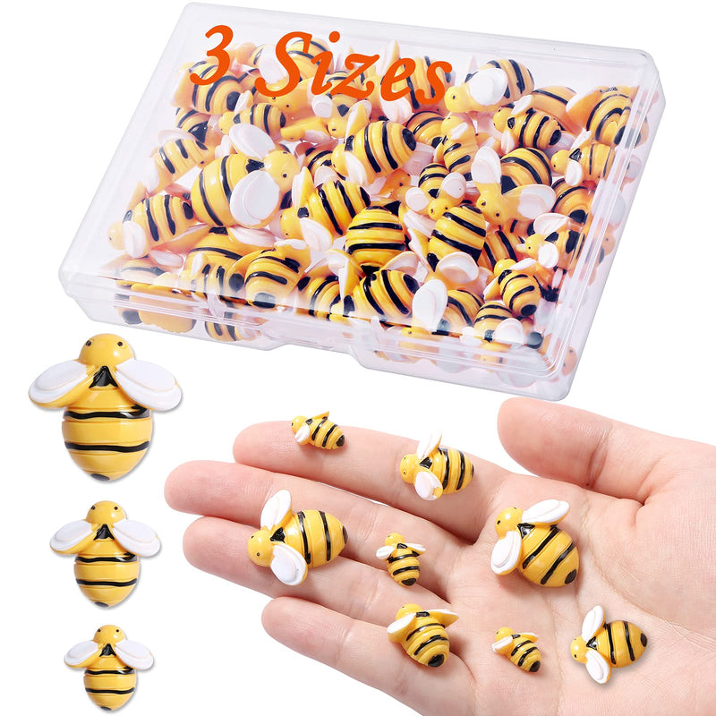 CCOZN 35 Pieces Tiny Resin Bees, Resin Bee Decors Resin Bumblebees Embellishment with Box DIY Wreath Bees Decoration for DIY Crafts Scrapbooking Party Home Decor, 0.98inch 0.75inch 0.55inch - NewNest Australia