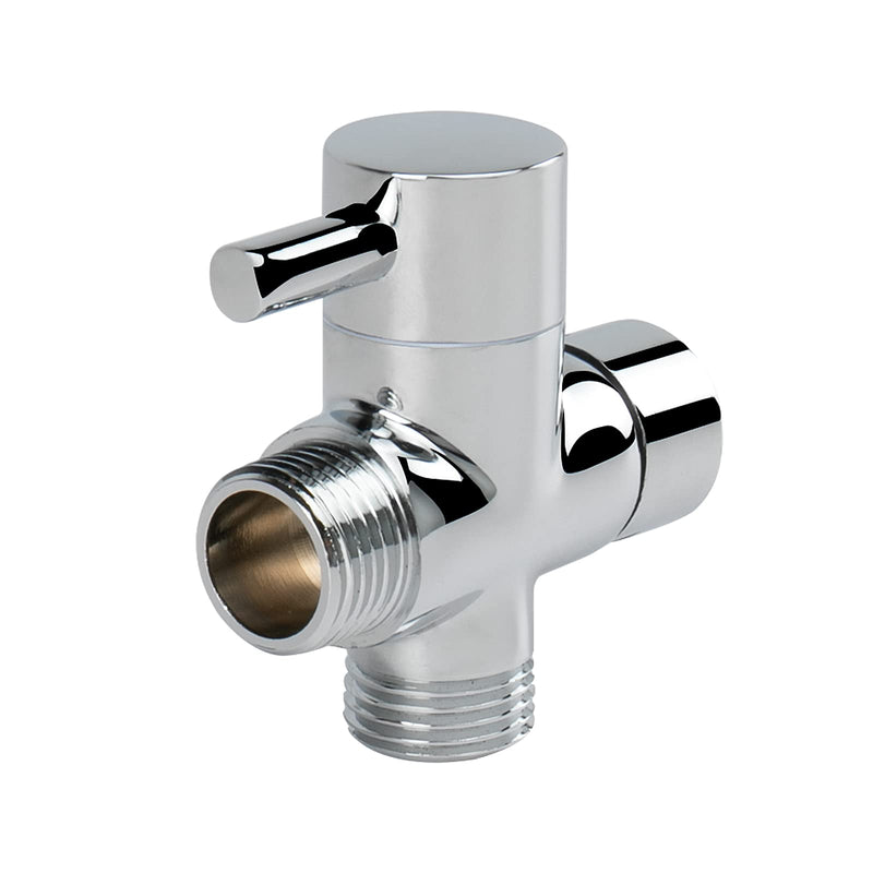 NearMoon Solid Brass G1/2" Shower Arm Universal 3-Way Diverter Valve for Hand Shower and Fixed Shower Head ，Replacement Component Adapter Polished (Chrome) - NewNest Australia