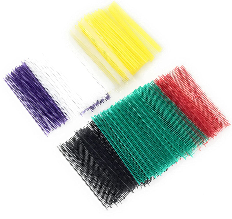 Standard Tagging Gun Barbs Fasteners 1 Inch 500 Each of Clear Green Purple Yellow Red Black 3000 Total Barbs - NewNest Australia