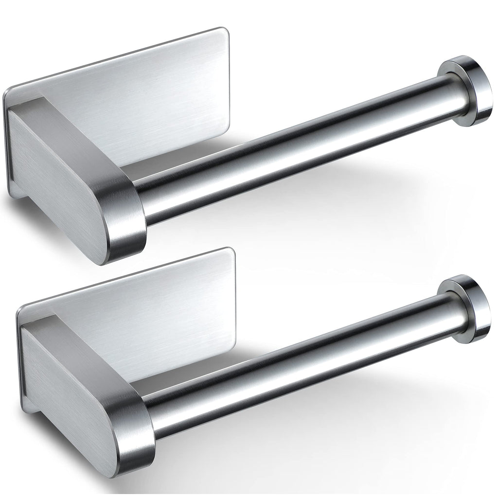 YIGII Toilet Paper Holder - Self Adhesive Toilet Roll Holder for Bathroom 2 Pack Tissue Holder Dispenser, SUS304 Stainless Steel Silver - NewNest Australia