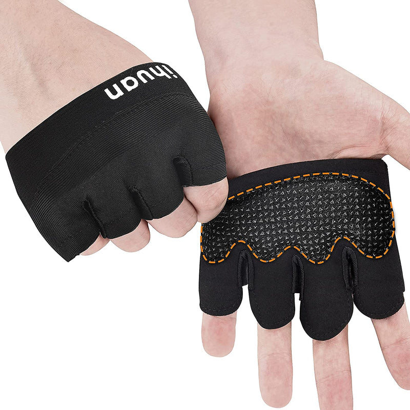 ihuan New Weight Lifting Gym Workout Gloves Men & Women, Partial Glove Just for The Calluses Spots, Great for Weightlifting, Exercise, Training, Fitness… Black Medium - NewNest Australia