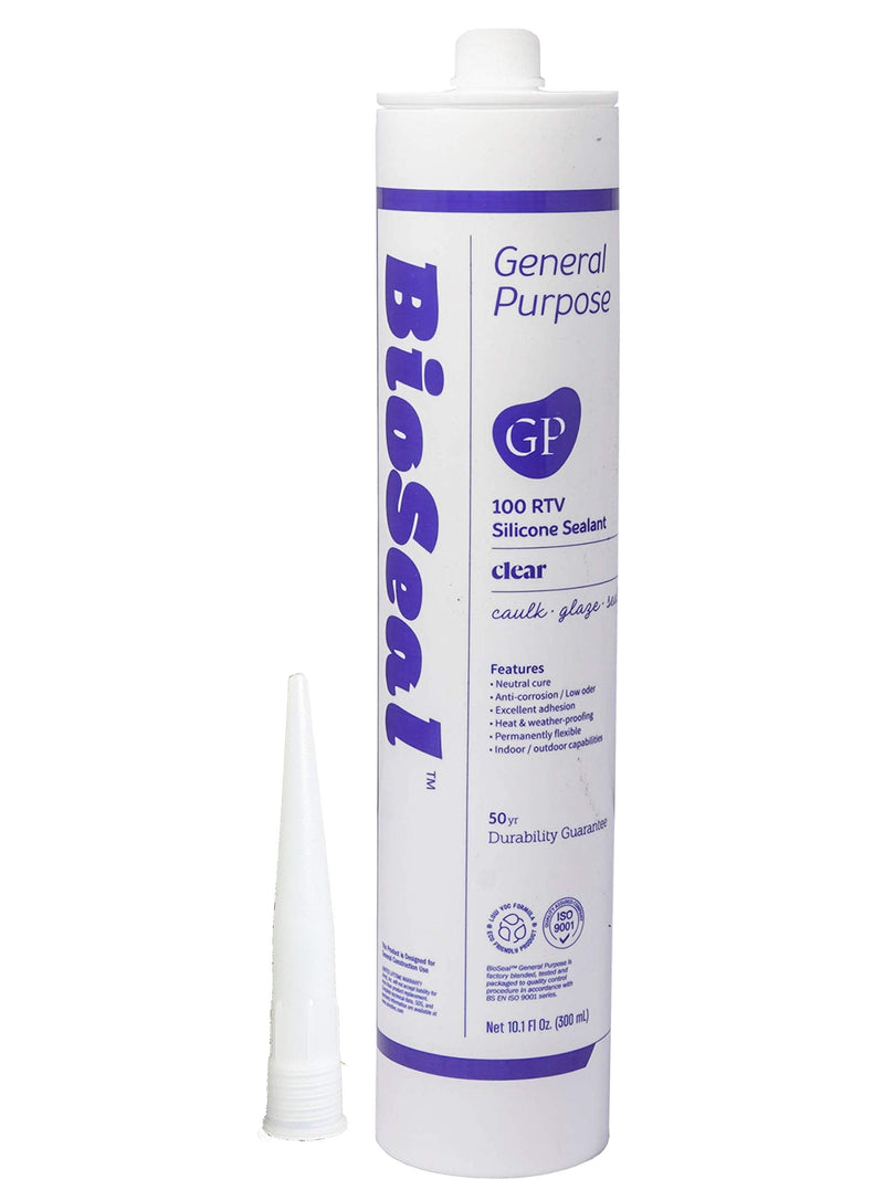 Clear BioSeal Silicone Sealant Caulk General Purpose, Waterproof and No Odor 10.1 Ounce Cartridge, Clear, (Pack of 1) - Made in Korea - NewNest Australia