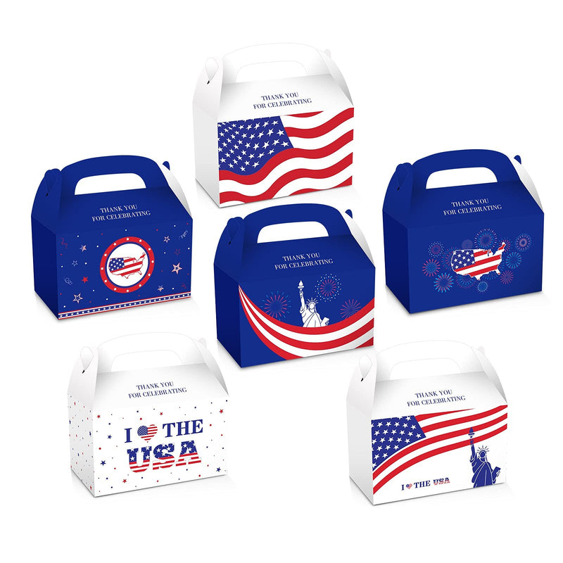 CheeseandU 12 PCS 4th of July Party Candy Boxes USA Flag Treat Boxes Independence Day Holiday Goody Candy Boxes Treat Boxes for Patriotic Memorial Day Decorations Party Supplies - NewNest Australia