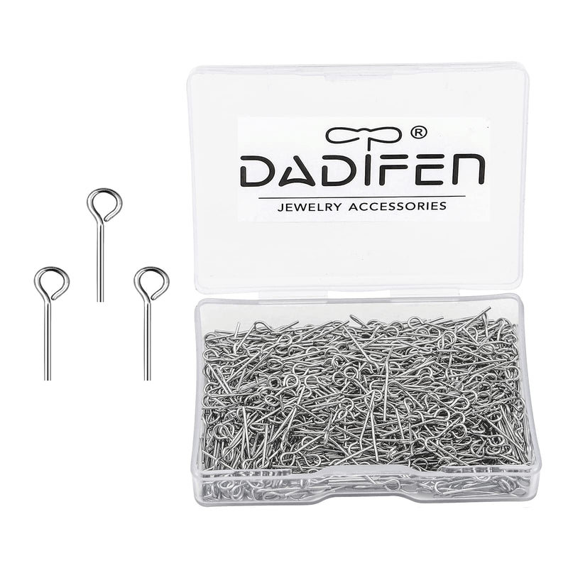 DADIFEN 304 Stainless-Steel Eye Pins for Jewelry Making Silver Head Pins 24 Gauge 0.6x15mm 800pcs/Box Open Eye Pins for DIY Making Earring Necklace Bracelets Dangle Charm Jewelry Findings Eyepins - NewNest Australia