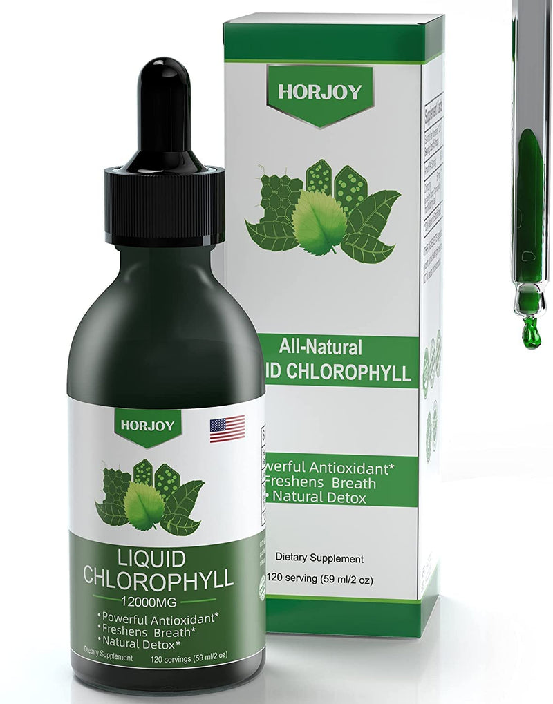 Chlorophyll Liquid Drops - 100% Natural Energy Booster and Immune Support - Internal Deodorant and Detox - Altitude Sickness Relief - Fast Absorption, Vegan & Non-GMO - 120 Servings(100mg) 2 Ounce (Pack of 1) - NewNest Australia