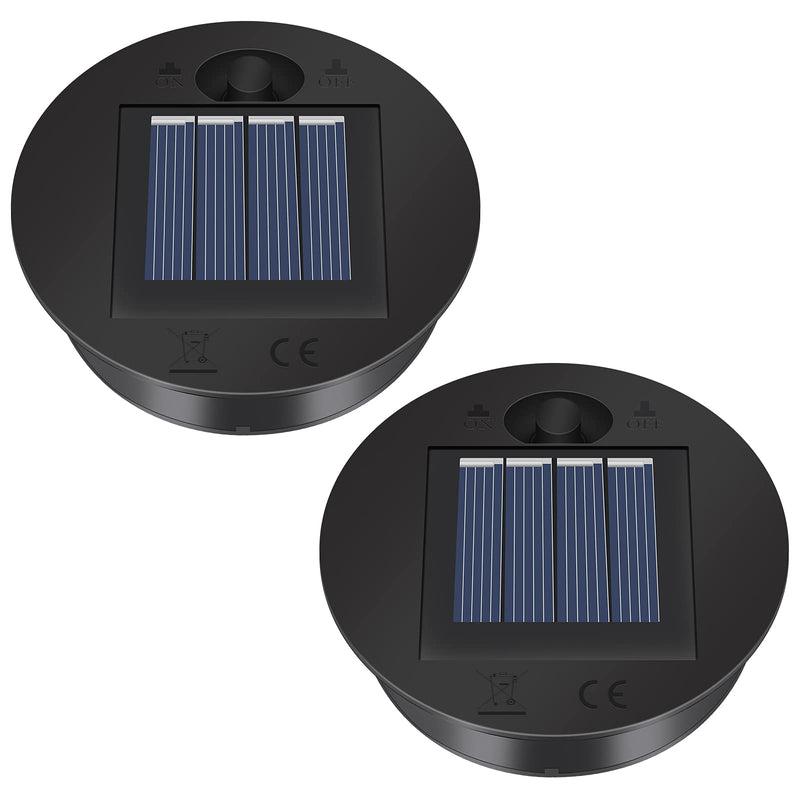 2 Pack Solar Lights Replacement Top - 7 lumens LED Solar Panel Lantern Lid Lights , Lantern Light Replacement , Outdoor Solar Replacement Parts , Garden Patio Decor Light up Your Space (2.76in) 2.76in - NewNest Australia