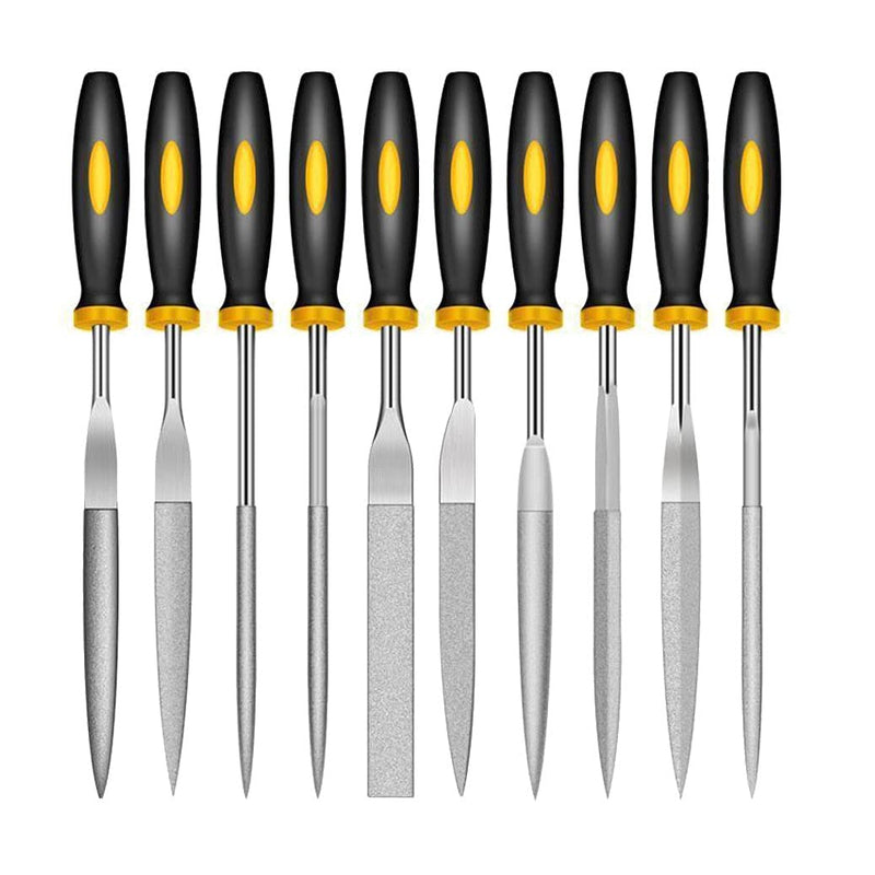 Luo ke 10 Pieces Mini Handheld Diamond Needle File Various Shape Raft Needle Rasper Metal Cutting Tool Glass Agate Jewelry Buffing Set(4X160mm) - NewNest Australia