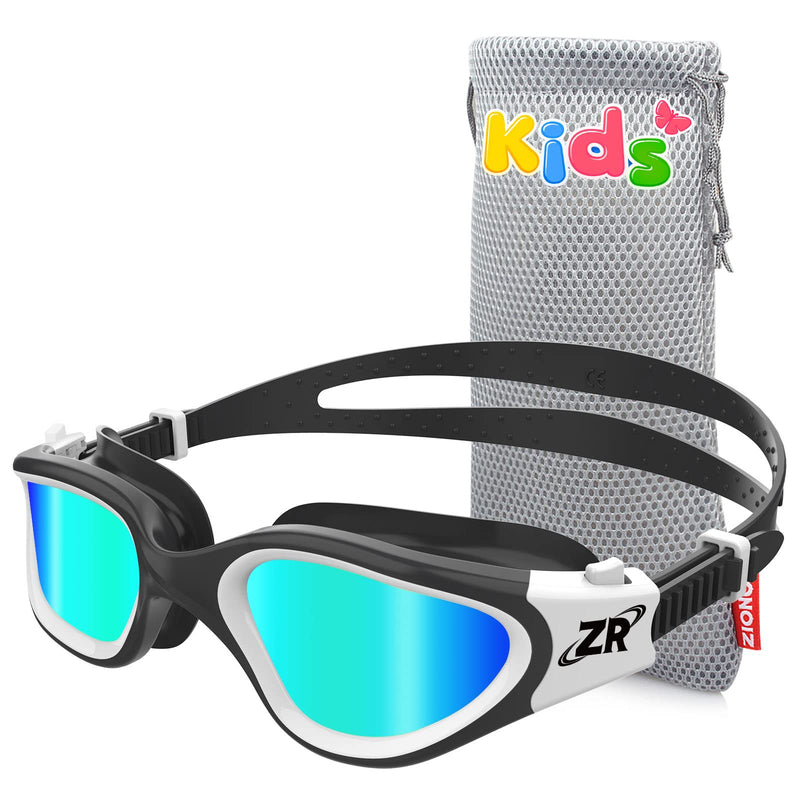 ZIONOR Kids Swim Goggles, Super Comfort Polarized Swimming Goggles for Kids 6-14 A0-kids-polarizedgold Lens White Frame - NewNest Australia