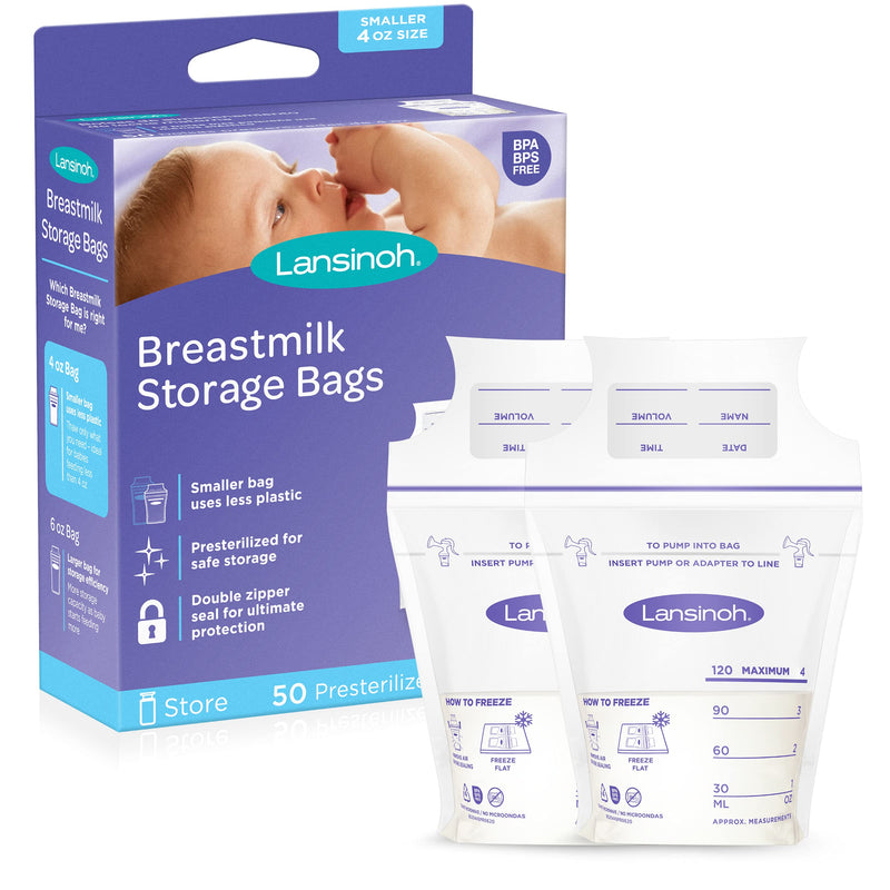 Lansinoh Breastmilk Storage Bags, 50 Count, 4 Ounce - NewNest Australia