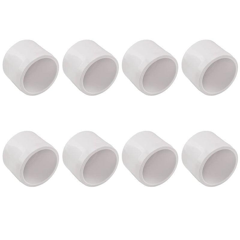 SDTC Tech 8-Pack 3/4 Inch PVC External End Caps Furniture Grade Pipe Plug Socket Fitting - NewNest Australia