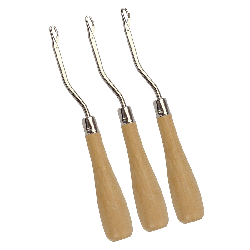 3 Pcs 6.5 Inch Wooden Bent Latch Hook Supplies Tool for Rug Making and Other Crafts - NewNest Australia